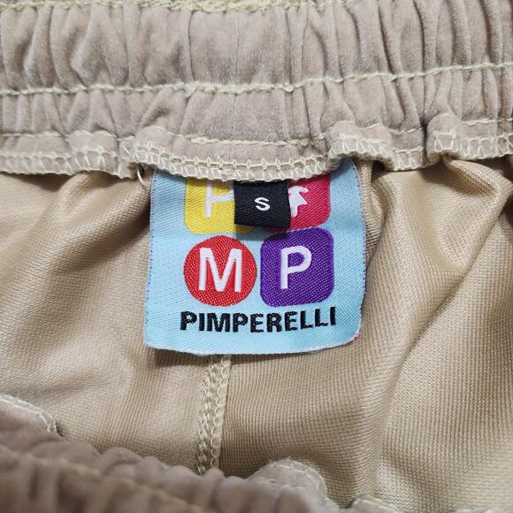 Pimperelli Unisex RARE Velvet BAGSZN Red Trim Elastic Waist Jogger Pants, Small - Picture 5 of 8